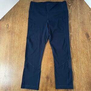 Lululemon Pace Rival Crop‎ Navy Blue Tight Pant Run Workout Gym